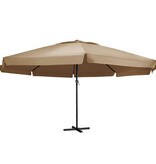VidaXL Parasol met aluminium paal 600 cm taupe