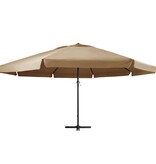 VidaXL Parasol met aluminium paal 600 cm taupe