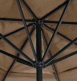 VidaXL Parasol met aluminium paal 600 cm taupe