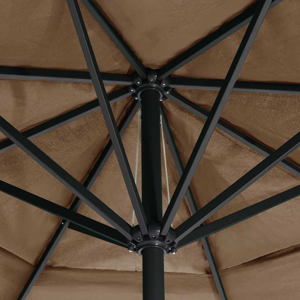 VidaXL Parasol met aluminium paal 600 cm taupe