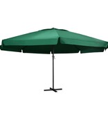 VidaXL Parasol met aluminium paal 600 cm groen