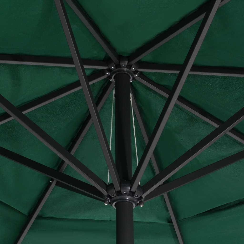 VidaXL Parasol met aluminium paal 600 cm groen