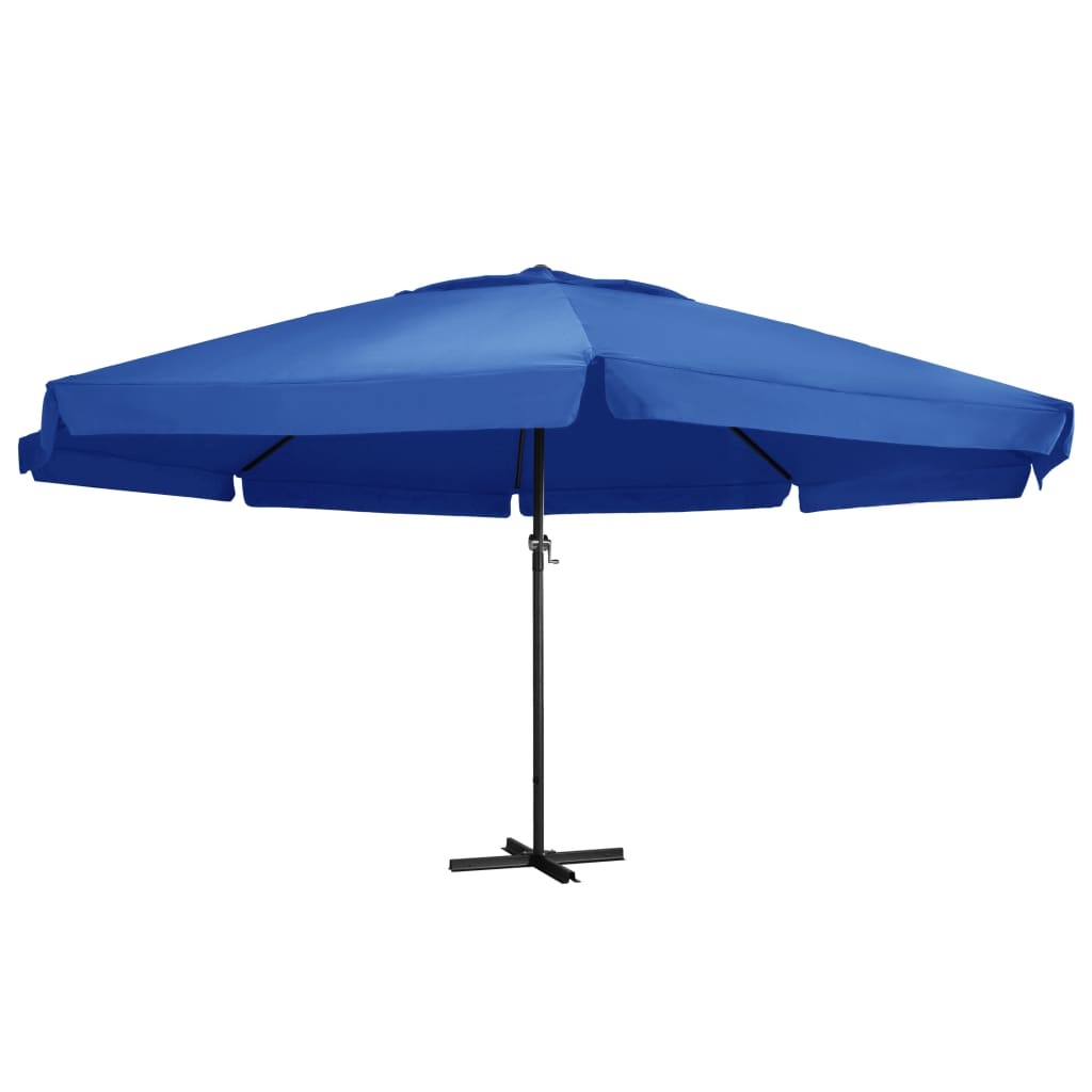 VidaXL Parasol met aluminium paal 500 cm azuurblauw