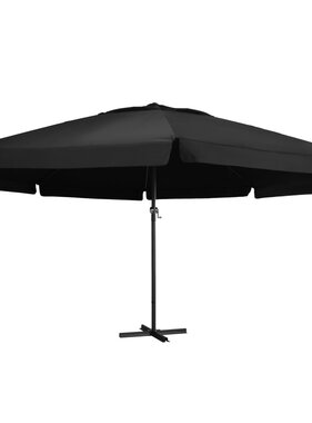 VidaXL Parasol met aluminium paal 500 cm zwart
