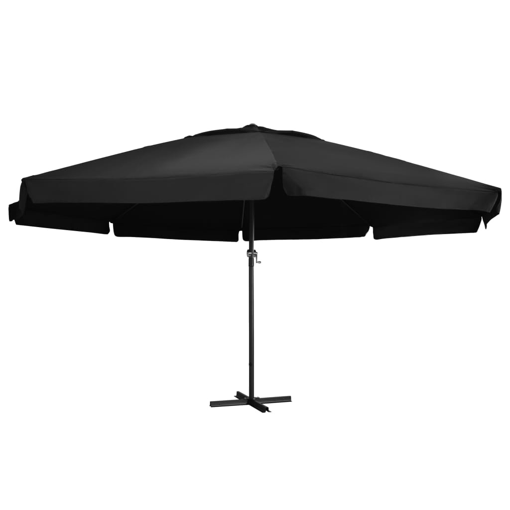 VidaXL Parasol met aluminium paal 500 cm zwart