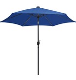 VidaXL Parasol met LED-verlichting en aluminium paal 300 cm azuurblauw