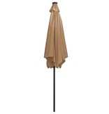 VidaXL Parasol met LED-verlichting en aluminium paal 300 cm taupe