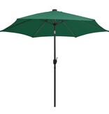 VidaXL Parasol met LED-verlichting en aluminium paal 300 cm groen