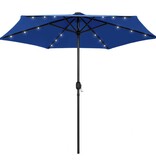 VidaXL Parasol met LED-verlichting en aluminium paal 270 cm azuurblauw