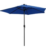 VidaXL Parasol met LED-verlichting en aluminium paal 270 cm azuurblauw
