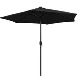 VidaXL Parasol met LED-verlichting en aluminium paal 270 cm zwart