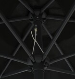 VidaXL Parasol met LED-verlichting en aluminium paal 270 cm zwart