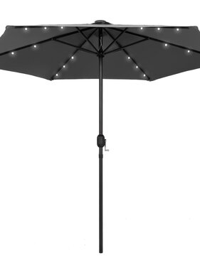 VidaXL Parasol met LED-verlichting en aluminium paal 270 cm antraciet