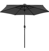 VidaXL Parasol met LED-verlichting en aluminium paal 270 cm antraciet