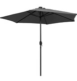 VidaXL Parasol met LED-verlichting en aluminium paal 270 cm antraciet