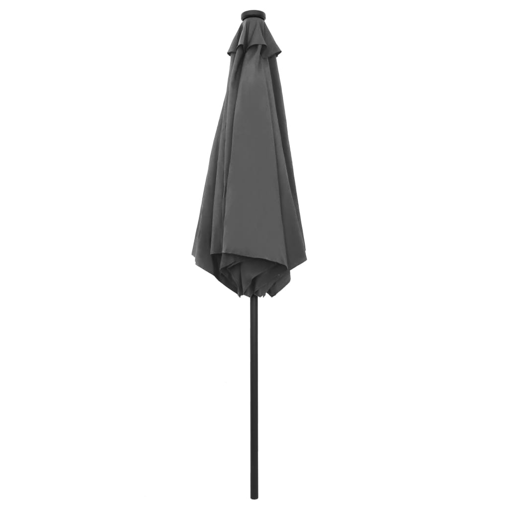 VidaXL Parasol met LED-verlichting en aluminium paal 270 cm antraciet