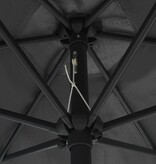 VidaXL Parasol met LED-verlichting en aluminium paal 270 cm antraciet