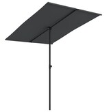 VidaXL Parasol met aluminium paal 2x1,5 m zwart