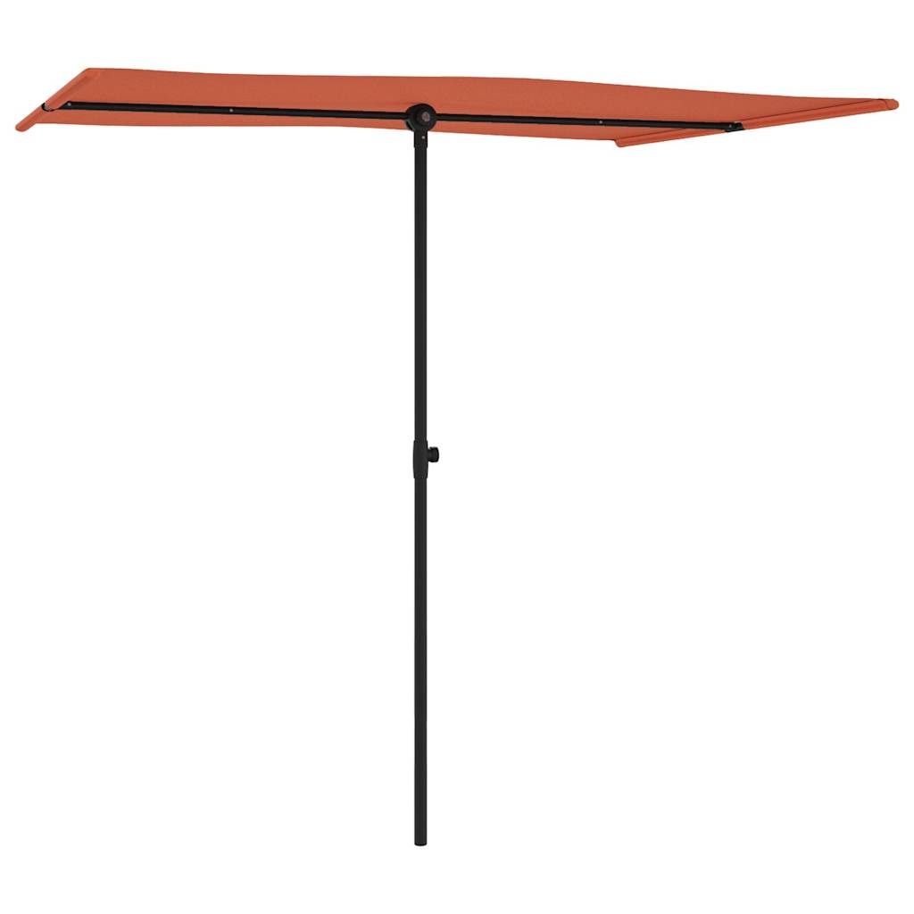 VidaXL Parasol met aluminium paal 2x1,5 m terracottakleurig
