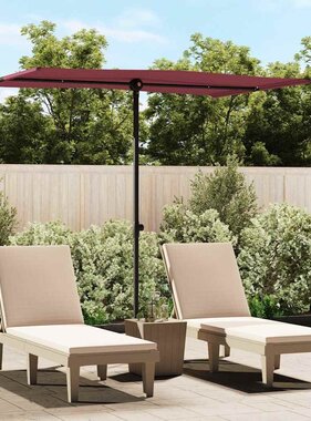 VidaXL Parasol met aluminium paal 2x1,5 m bordeauxrood