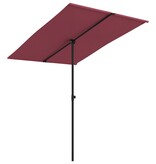 VidaXL Parasol met aluminium paal 2x1,5 m bordeauxrood