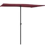 VidaXL Parasol met aluminium paal 2x1,5 m bordeauxrood