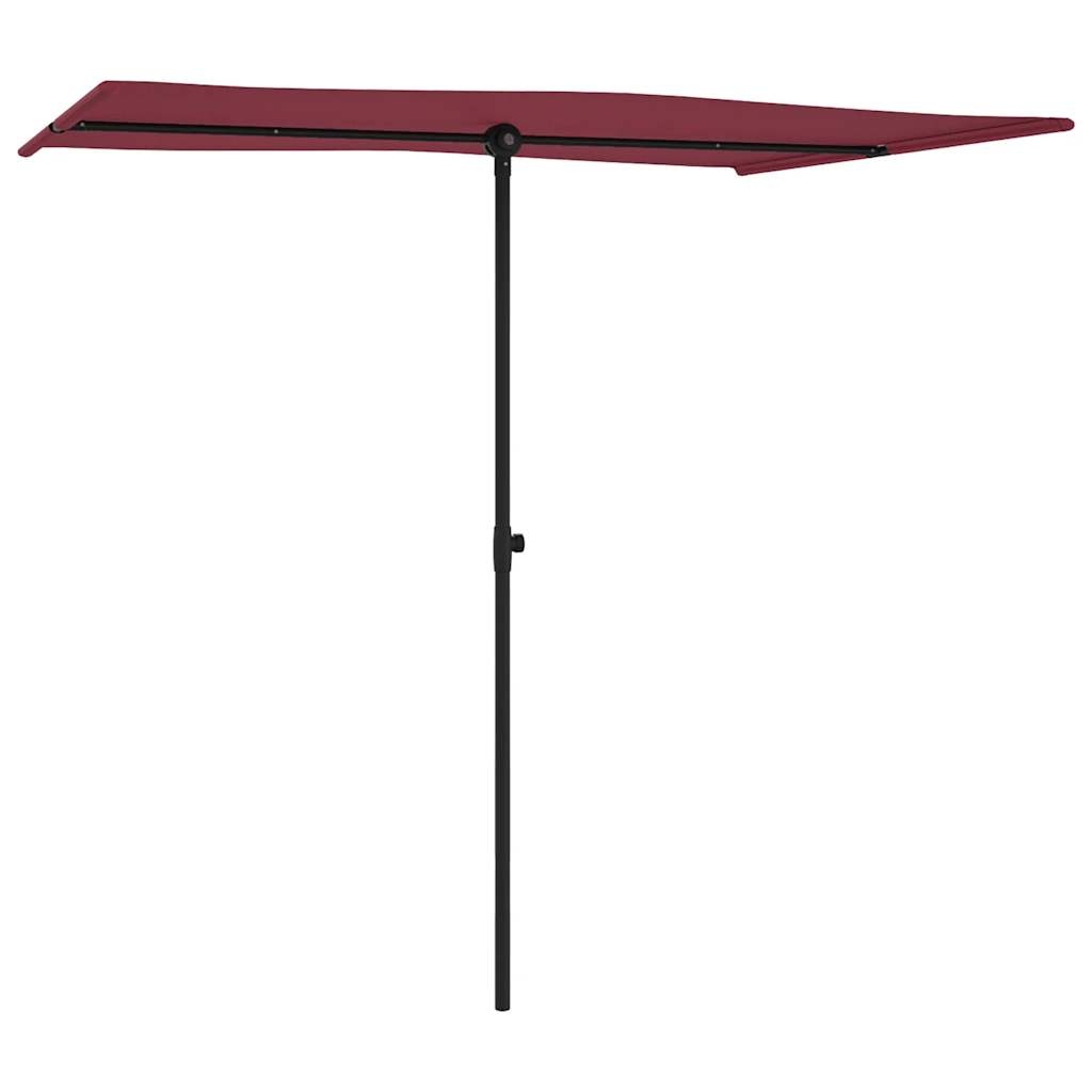 VidaXL Parasol met aluminium paal 2x1,5 m bordeauxrood