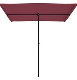 VidaXL Parasol met aluminium paal 2x1,5 m bordeauxrood
