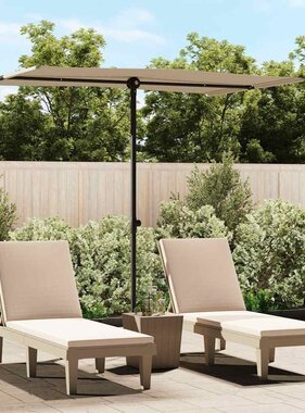 VidaXL Parasol met aluminium paal 2x1,5 m taupe
