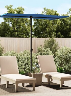 VidaXL Parasol met aluminium paal 180x110 cm azuurblauw