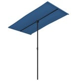 VidaXL Parasol met aluminium paal 180x110 cm azuurblauw