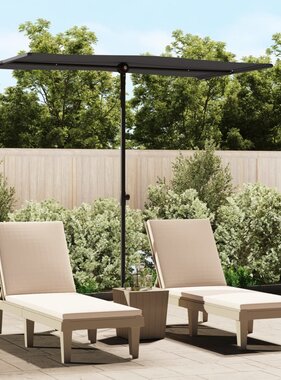 VidaXL Parasol met aluminium paal 180x110 cm zwart