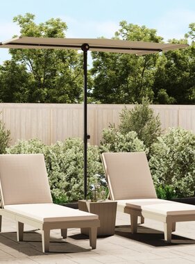 VidaXL Parasol met aluminium paal 180x110 cm taupe