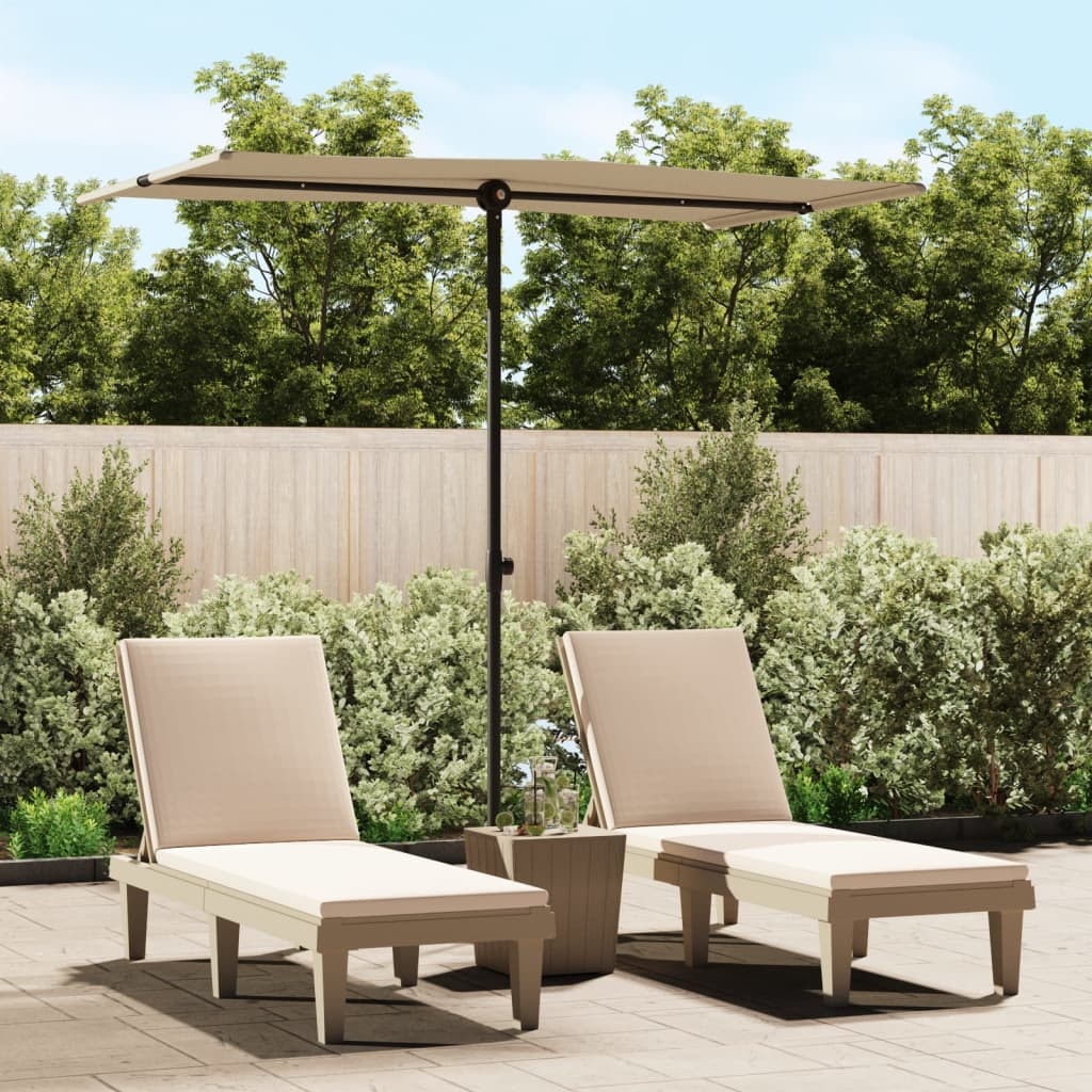 VidaXL Parasol met aluminium paal 180x110 cm taupe