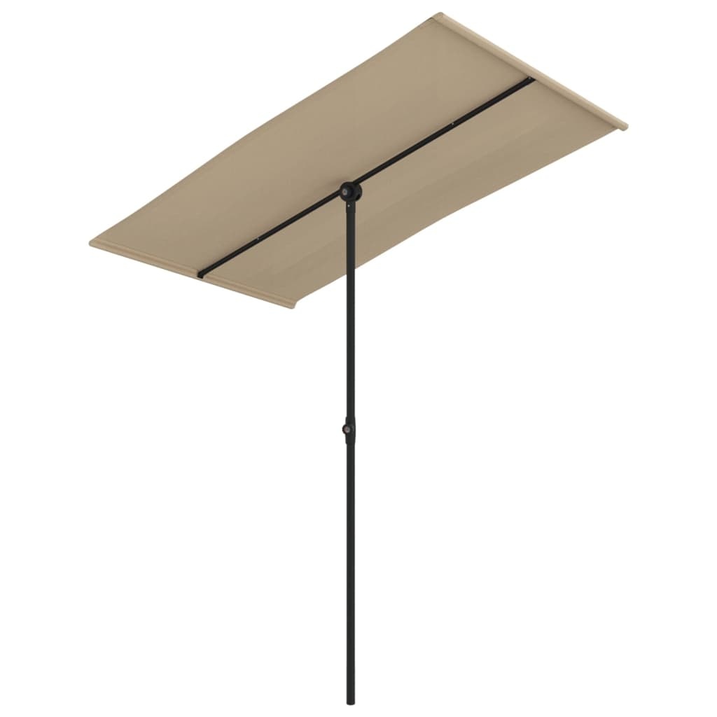 VidaXL Parasol met aluminium paal 180x110 cm taupe