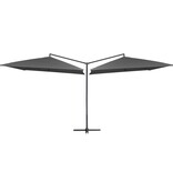 VidaXL Parasol dubbel met stalen paal 250x250 cm antraciet