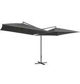 VidaXL Parasol dubbel met stalen paal 250x250 cm antraciet