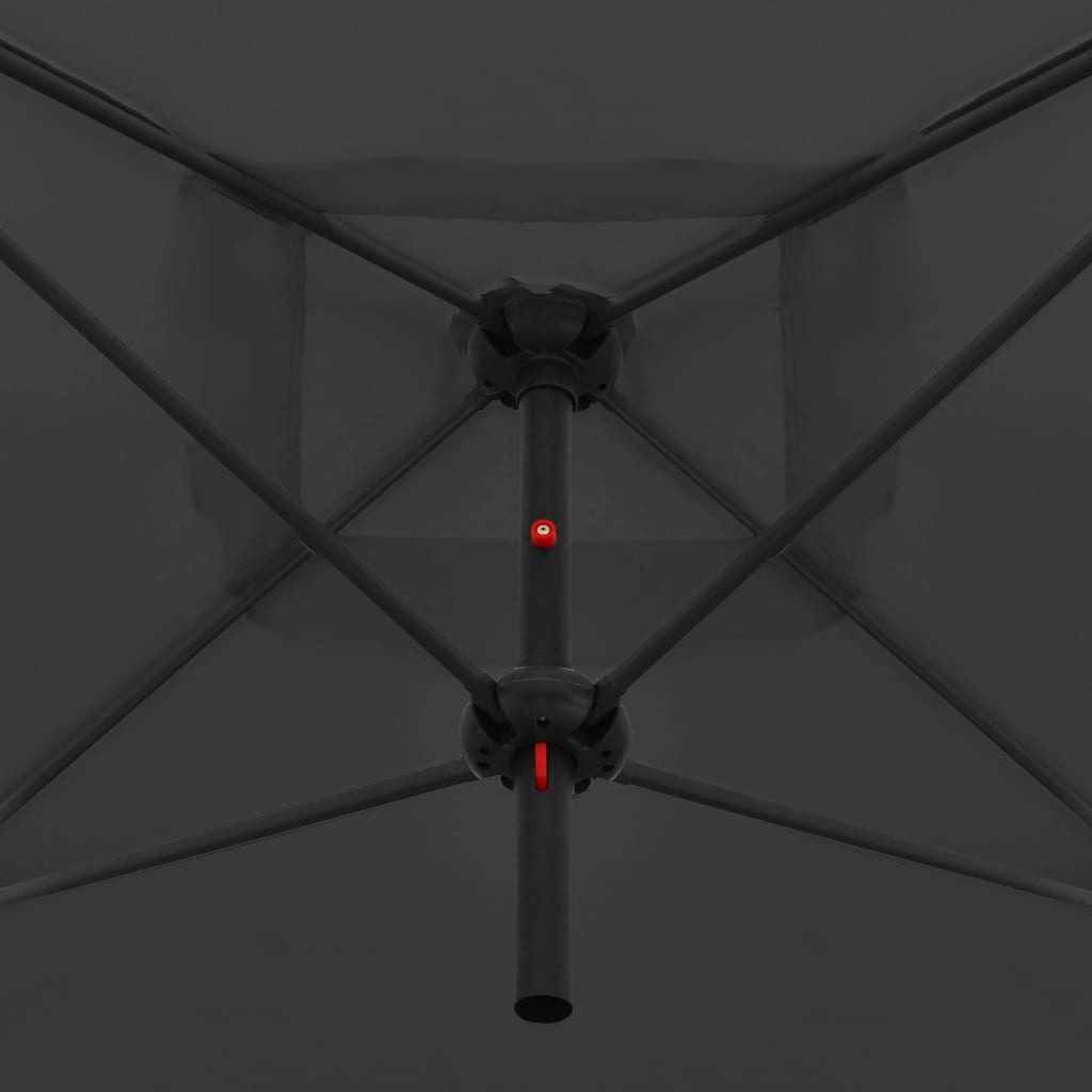 VidaXL Parasol dubbel met stalen paal 250x250 cm antraciet