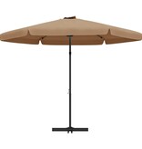 VidaXL Parasol met stalen paal 300 cm taupe
