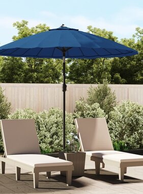 VidaXL Parasol met aluminium paal 270 cm azuurblauw