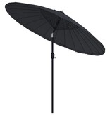 VidaXL Parasol met aluminium paal 270 cm zwart