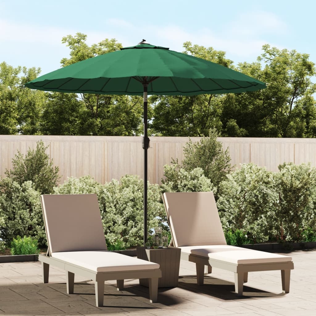 VidaXL Parasol met aluminium paal 270 cm groen
