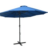 VidaXL Parasol met aluminium paal 460x270 cm blauw