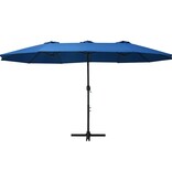 VidaXL Parasol met aluminium paal 460x270 cm blauw