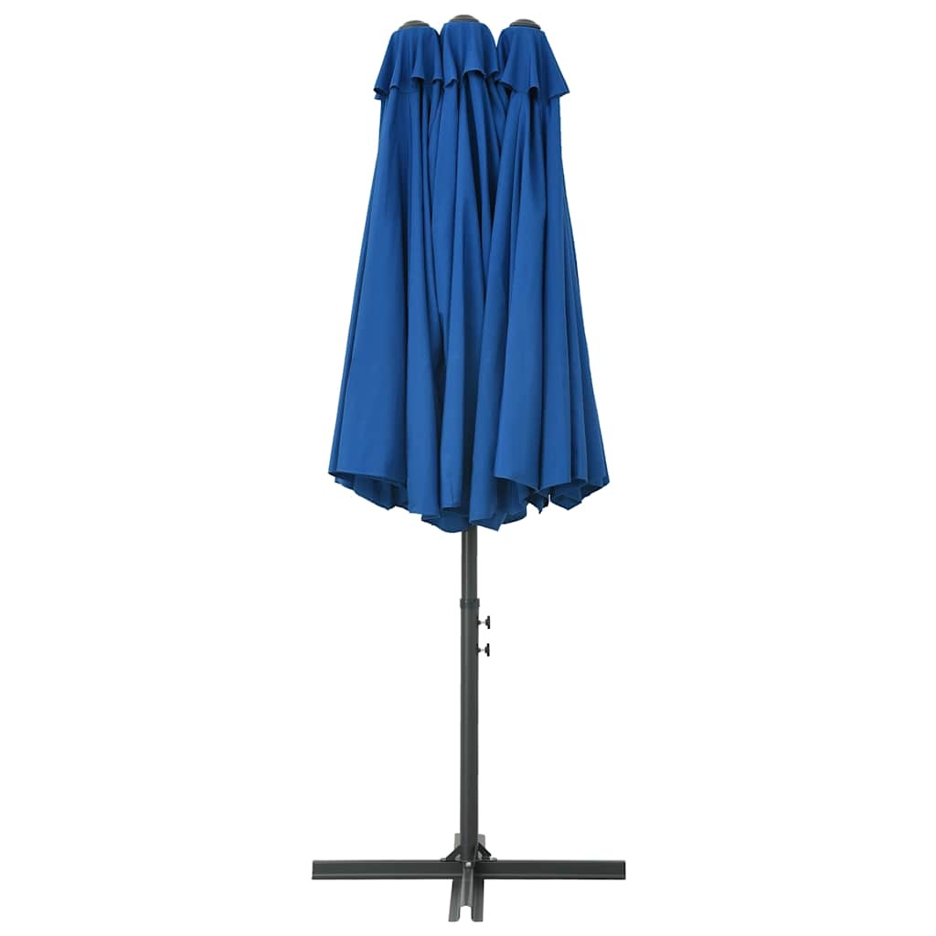 VidaXL Parasol met aluminium paal 460x270 cm blauw