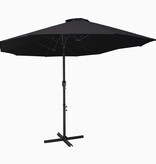VidaXL Parasol met aluminium paal 460x270 cm zwart