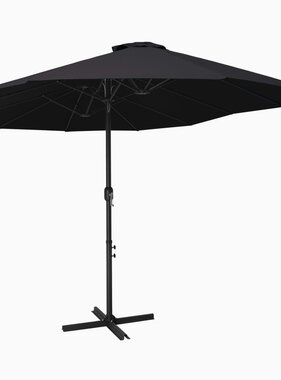 VidaXL Parasol met aluminium paal 460x270 cm zwart
