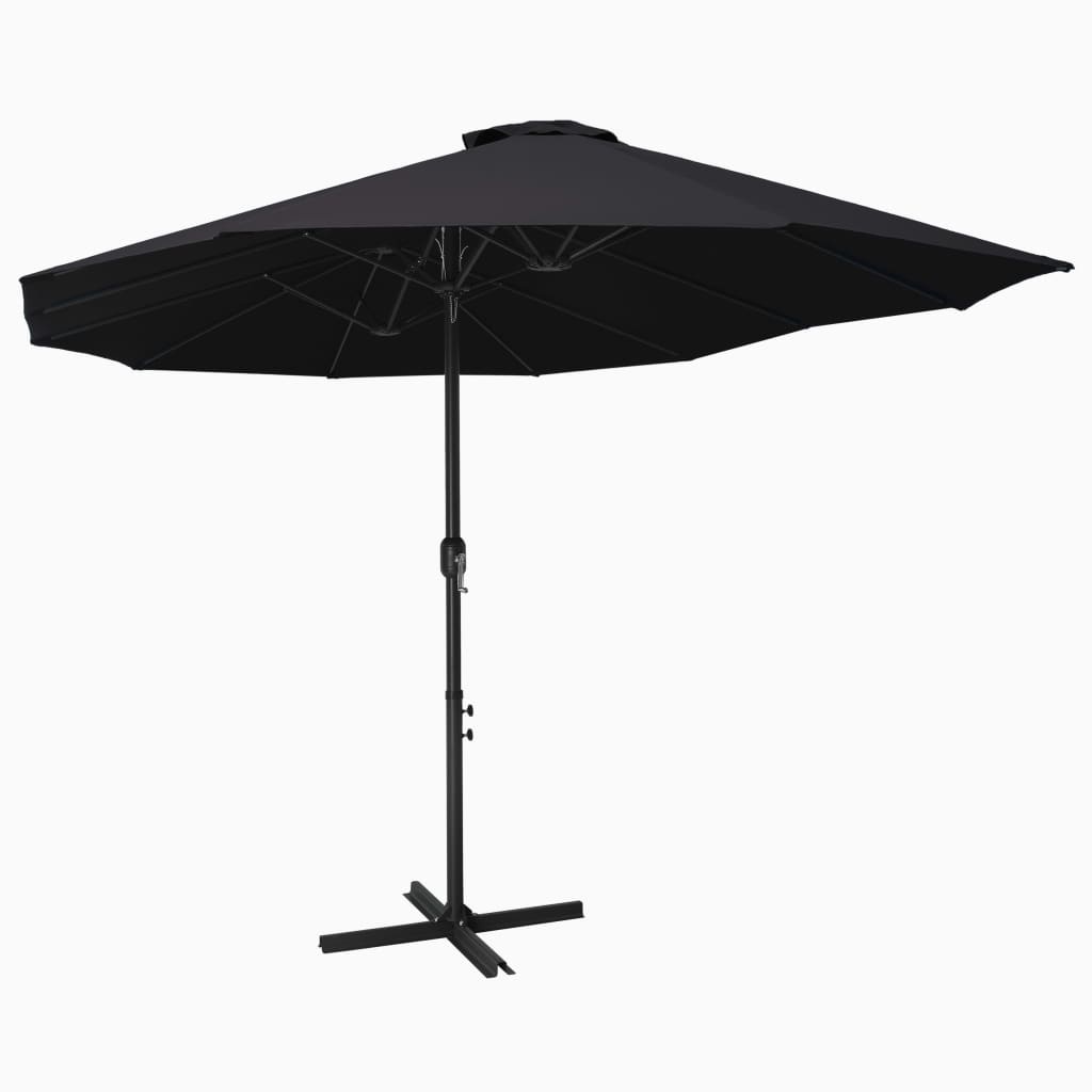 VidaXL Parasol met aluminium paal 460x270 cm zwart