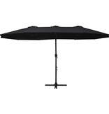 VidaXL Parasol met aluminium paal 460x270 cm zwart