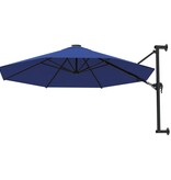 VidaXL Wandparasol met metalen paal 300 cm blauw